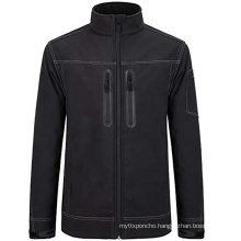 men's 100% polyester 4 way stretch lightweight water resistant softshell sport jacket